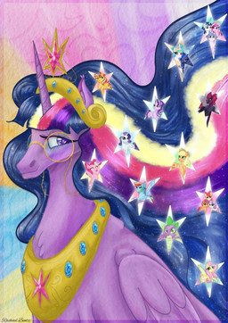 chest_tuft crown eyewear female feral glasses group headgear horn looking_at_viewer regalia smile sparkles tuft wings pierce_the_fork equestria_girls friendship_is_magic hasbro my_little_pony my_little_pony:_the_movie_(2017) mythology apple_bloom_(mlp) applejack_(mlp) flurry_heart_(mlp) fluttershy_(mlp) pinkie_pie_(mlp) princess_cadance_(mlp) princess_celestia_(mlp) princess_luna_(mlp) queen_twilight_(mlp) rainbow_dash_(mlp) rarity_(mlp) scootaloo_(mlp) shining_armor_(mlp) spike_(mlp) starlight_glimmer_(mlp) sunset_shimmer_(eg) sweetie_belle_(mlp) tempest_shadow_(mlp) twilight_sparkle_(mlp) equid equine mammal mythological_creature mythological_equine unicorn winged_unicorn