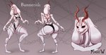 anthro antlers big_butt breasts buckteeth bunny_nose butt claws clothing female horn huge_butt lingerie monster_girl_(genre) scut_tail short_tail small_breasts solo tail teeth thick_thighs wide_hips plague_w bunnerith_(plague-w) demon jackalope lagomorph mammal hi_res model_sheet