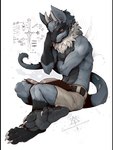 anthro black_body black_pawpads black_scales blue_body blue_fur book bottomwear claws clothed clothing dewclaw feet foot_focus full_pad fur horn male neck_tuft orange_eyes pawpads paws scales scaly_pawpads shirtless shorts shorts_only sitting studying tail tail_spines tan_body tan_fur toe_claws topless tuft wings kredri lost_in_chaos_scar nintendo pokemon squirrel_(lost_in_chaos) squirrel_(razim) drackal generation_4_pokemon hybrid kobold pokemon_(species) riolu 2024 hi_res