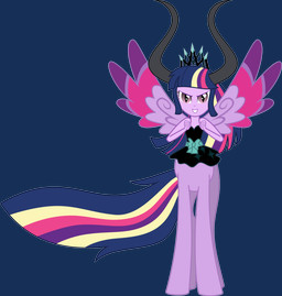 clothing corruption dress feathered_wings feathers female horn monster_girl_(genre) purple_body purple_skin smile solo wings kaylathehedgehog equestria_girls european_mythology greek_mythology hasbro my_little_pony mythology twilight_sparkle_(eg) centaur demon equid equid_taur humanoid_taur mammal mammal_taur taur alpha_channel hi_res