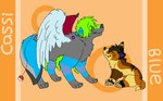 2010 aliasing ambiguous_gender arm_tuft black_body black_fur blue_(sebdoggo) blue_body blue_fur blue_inner_ear blue_nose brown_body brown_fur canid canine canis cassi_(101darkheart) character_name claws digital_drawing_(artwork) digital_media_(artwork) digitigrade domestic_dog duo ear_piercing elbow_tuft eye_through_hair eyes_closed facial_piercing feathered_wings feathers feral feral_with_hair flat_colors fur green_body green_fur green_hair green_inner_ear_fluff grey_body grey_fur grey_nose hair herding_dog inner_ear_fluff lip_piercing lip_ring mammal mismatched_wings mixed_breed nintendo orange_background pastoral_dog paws piercing pokeball pokemon red_wings ring_piercing sebdoggo simple_background sitting smile snout standing tail tan_body tan_fur translucent translucent_hair tuft welsh_corgi white_body white_feathers white_wings wing_claws wings wolf yellow_body yellow_fur