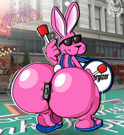 anthro backsack balls big_butt butt buttplug eyewear femboy genitals holidays huge_butt huge_hips hyper hyper_butt hyper_hips improvised_sex_toy male mascot mascot_costume plug_(sex_toy) sex_toy solo sunglasses thick_thighs wide_hips wowthisisgreat energizer thanksgiving energizer_bunny lagomorph leporid mammal rabbit alternate_version_at_source hi_res