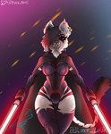 anthro big_tail clothed clothing cosplay darkside evil_face eye_scar facial_scar female lightsaber melee_weapon red_lightsaber scar sith sith_lord solo tail weapon neru_meid star_wars leyla_katzend canid canine canis mammal wolf hi_res