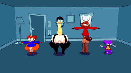 anthro antlers armless balls big_balls big_breasts big_butt big_penis black_clothing black_eyes black_hat black_headwear black_nose black_overalls blue_clothing blue_hoodie blue_topwear bottomless breasts brown_body brown_clothing brown_ears brown_fur brown_hair brown_topwear brown_vest butt clothed clothing disembodied_hand door fangs female floating_hands front_view fur furniture_lamp genitals gloves green_body green_scales group hair handwear hat headgear headwear hoodie hooved_toes hooves horn huge_balls huge_breasts huge_penis inside long_neck male multicolored_body multicolored_clothing multicolored_fur multicolored_scales multicolored_topwear orange_body orange_fur orange_hair overalls partially_clothed penis picture_frame purple_body purple_ears purple_fur red_clothing red_hoodie red_topwear scales sharp_teeth shirt standing t-pose teapot_(body_type) teeth thick_thighs topwear two_tone_body two_tone_clothing two_tone_scales two_tone_topwear two_tone_vest vest white_antlers white_body white_clothing white_fur white_gloves white_handwear white_shirt white_topwear window yellow_body yellow_nose yellow_scales superiorfox bob_(superiorfoxdafox) cain_(superiorfoxdafox) lucy_swallows soups_(superiorfox) alien canid canine deer domestic_cat felid feline felis fox mammal red_fox reptile scalie snake true_fox 2025 3d_(artwork) digital_media_(artwork)