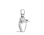 bowling_pin bowling_pin_costume clothing costume female nervous simple_background solo white_background twistcmyk wyer_bowling_(meme) fuckable_pin canid mammal 2022 digital_drawing_(artwork) digital_media_(artwork) greyscale meme monochrome