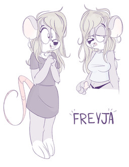 3_toes anthro barefoot buckteeth clothed clothing dress ear_piercing ear_ring feet female fully_clothed hair jewelry long_hair looking_aside necklace panties pawpads paws piercing pink_pawpads ring_piercing simple_background sleeveless_shirt solo standing tail teeth text toes underwear wolfplush mammal mouse murid murine rodent 2025 character_name character_request hi_res