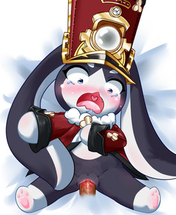 anthro anthro_penetrated bedding bedding_background big_ears black_body blood blood_from_vagina blood_in_pussy blue_eyes blush bodily_fluids clothing conductor crying cute_fangs disembodied_penis distressed duo fangs female female_penetrated forced genitals hat headgear headwear loli male male/female male_penetrating male_penetrating_anthro male_penetrating_female open_mouth pawpads penetration penis rape saliva sex simple_background tears teeth tongue vaginal vaginal_penetration vulva white_body young young_anthro candy_dream honkai:_star_rail mihoyo pom-pom_(honkai:_star_rail) lagomorph leporid mammal rabbit 2023 shaded