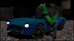 4_toes 5_fingers ac_cobra anthro bedroom_eyes black_body black_fur butt butt_grab car feet female fingers fluffy fluffy_tail fur green_body green_fur hand_on_butt headlights looking_at_viewer narrowed_eyes nude one_eye_closed paws raised_tail seductive smile solo tail toes tongue vehicle wheel scoota ac_cars sergal 16:9 3d_(artwork) 4k absurd_res blender_(artwork) digital_media_(artwork) hi_res widescreen