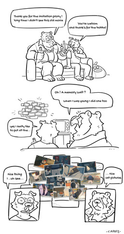 anthro armor bodily_fluids dialogue duo embarrassed facial_scar furniture group headgear helmet humor male male/male missing_eye scar sitting sofa sweat text carafelacarafe mihoyo zenless_zone_zero ben_bigger mishka_(zenless_zone_zero) pepper_(zenless_zone_zero) bear mammal absurd_res comic english_text hi_res
