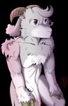 anthro femboy fluffy hooves horn male nude nudist skinny solo babyaren avery_mei-ling bovid caprine goat mammal absurd_res alpha_channel hi_res