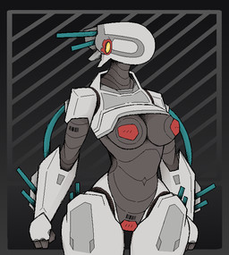 abstract_background armor barcode breasts covered_nipples covered_vulva female machine solo tube enresty humanoid robot robot_humanoid digital_media_(artwork) pixel_(artwork)