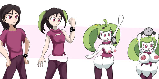 accessory areola big_breasts breast_expansion breast_growth breasts clock expansion female gender_transformation growth hair male mtf_transformation nipples pink_areola pink_nipples short_stackification shortstack shortstack_female shrinking size_transformation surprised transformation transformation_sequence watch wide_hips wristwatch thatfreakgivz nintendo pokemon generation_7_pokemon human humanoid mammal pokemon_(species) steenee absurd_res digital_media_(artwork) hi_res