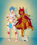 anthro duo female female/female painting adesertdweller saji_(kranny) zahra_(dwell) canid canine canis human jackal mammal 5:6 absurd_res hi_res