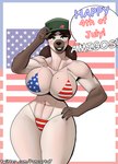 american_flag american_flag_bikini anthro big_breasts bikini breasts broad_shoulders brown_hair cleavage clothed clothing dialogue female flag flag_background flag_bikini flag_clothing flag_print flag_swimwear hair hand_on_hip holidays huge_breasts lips muscular muscular_arms print_bikini print_clothing print_swimwear skimpy small_waist soft_abs solo swimwear text thick_bottom_lip thick_thighs two-piece_swimsuit united_states_of_america vein veiny_breasts wide_hips pancarta 4th_of_july maria_(pancarta) canid canine canis domestic_dog german_shepherd herding_dog mammal pastoral_dog absurd_res comic_sans english_text hi_res