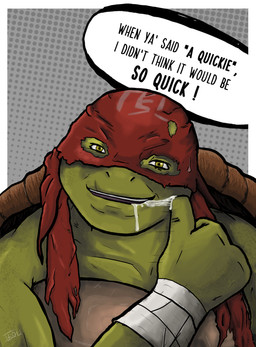 after_fellatio after_oral after_sex anthro bodily_fluids cum cum_from_mouth cum_in_mouth cum_inside cum_on_face cum_string dialogue genital_fluids green_body looking_at_viewer male mask shell simple_background smile solo speech_bubble talking_to_viewer text unexpected_cumshot ibou teenage_mutant_ninja_turtles teenage_mutant_ninja_turtles_(2014) raphael_(tmnt) reptile scalie turtle absurd_res digital_media_(artwork) english_text hi_res