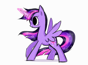female feral horn looking_offscreen magic simple_background smile solo telekinesis wings flutterberrypie friendship_is_magic hasbro my_little_pony mythology twilight_sparkle_(mlp) equid equine mammal mythological_creature mythological_equine winged_unicorn