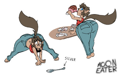 big_butt bodily_fluids bone bottomwear breasts butt clothing cutlery dark_body dark_skin denim denim_bottomwear denim_clothing eyelashes fangs female food ham_(food) humanoid_pointy_ears inner_thoughts jacket jeans kitchen_utensils logo looking_at_viewer looking_back meat nervous nervous_look nervous_sweat pants pointy_ears sharp_teeth silver_(metal) simple_background small_breasts solo spoon sweat tail tail_motion tailwag teeth thick_eyelashes tomboy tools topwear white_background wide_hips wolf_tail diegutan mythology danver_the_werewolf canid canine canis humanoid mammal mythological_canine mythological_creature werecanid werecanine werecreature werewolf wolf hi_res