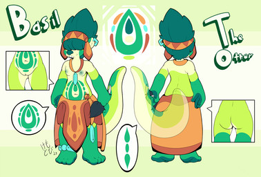 anklet anthro areola barefoot biped breasts clothed clothing crystal ear_piercing feet female female_anthro genitals hair hair_over_eyes head_dress humanoid_genitalia humanoid_vulva innie_vulva jewelry markings navel necklace nipples piercing plantigrade small_breasts solo toes topless translucent_tail tribal tribal_markings vulva kemotobi basil_(kemotobi) mammal mustelid otter 2015 model_sheet