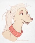 anthro collar featureless_chest female hair long_hair open_mouth simple_background smile solo white_background princessharumi witchpuppy canid canine canis domestic_dog hunting_dog mammal saluki sighthound 2018 signature