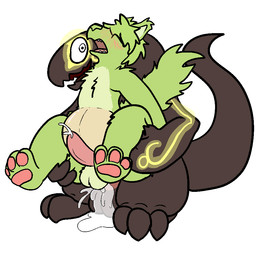 anal anthro balls bodily_fluids cum cum_inflation cum_inside duo erection fur genital_fluids genitals hair inflation male male/male male_penetrated male_penetrating male_penetrating_male nude open_mouth penetration penis sex simple_background trout_(artist) dickpenis demon domestic_cat felid feline felis mammal 1:1 2016 aliasing digital_media_(artwork)