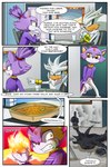 angry anthro burnt cat_litter container cup dialogue duo elemental_manipulation empty_plate female fire fire_manipulation fluffy fluffy_chest glass glass_container glass_cup humor male mlp-cam-co prank text sega sonic_the_hedgehog_(series) blaze_the_cat silver_the_hedgehog eulipotyphlan felid feline hedgehog mammal 2025 absurd_res comic english_text hi_res