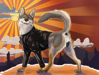 animal_genitalia animal_vulva anus black_anus black_clothing black_jacket black_topwear black_vulva brown_body brown_fur canine_genitalia canine_vulva clothed clothed_feral clothing cloud fangs female female_feral feral fur genitals grey_body grey_fur jacket narrowed_eyes open_mouth outside red_tongue side_view solo sun teeth tongue topwear vulva white_body white_fur sketchy_shelby sage_(niffthefox) canid canine canis coyote mammal hi_res