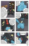 absurd_res animal_genitalia animal_penis anus balls balls_on_face bdsm begging bodily_fluids butt canine_genitalia canine_penis collar comic dialogue dirty_talk dominant dominant_male dripping eeveelution english_text facesitting fellatio feral foreskin generation_2_pokemon generation_4_pokemon genital_fluids genitals grinding hi_res hot_dogging humanoid_genitalia humanoid_penis knot lucario male male/male nintendo oral penile penis penis_worship pokemon pokemon_(species) precum precum_drip presenting presenting_hindquarters profanity restraints rope sex sitting_on_another spiked_collar spikes spread_butt spreading stocks tail tail_grab text tongue tongue_out umbreon vulpedantic
