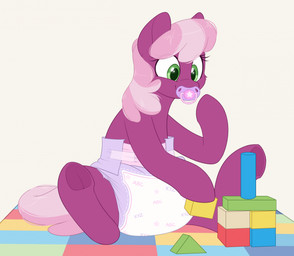 ageplay big_diaper block clothing diaper eyelashes female feral fur green_eyes hair holding_object hooves infantilism looking_down pacifier pink_hair pink_tail purple_body purple_fur roleplay simple_background smile solo tail toy white_background shuphle friendship_is_magic hasbro my_little_pony cheerilee_(mlp) earth_pony equid equine horse mammal pony 2023 digital_media_(artwork) hi_res
