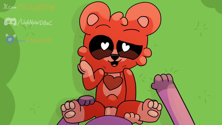 abdominal_bulge anthro anthro_penetrated belly black_eyes bodily_fluids charm_(jewelry) cum cum_inside cum_on_body cum_on_self cum_spurt cum_string duo ejaculation female female_penetrated fur genital_fluids grass heart_eyes heart_symbol holding_face holding_leg jewelry lying lying_on_grass lying_on_ground male male/female male_penetrating male_penetrating_female moan necklace on_grass on_ground open_mouth open_smile orgasm outside pawpads paws penetration penile penile_penetration penis_in_vagina plant pupils purple_body purple_fur red_body red_fur sex simultaneous_orgasms smile spread_legs spreading text tongue vaginal vaginal_penetration white_pupils tinky mob_entertainment poppy_playtime smiling_critters bobby_bearhug catnap_(poppy_playtime) bear domestic_cat felid feline felis mammal 16:9 animated hi_res short_playtime sound url video widescreen
