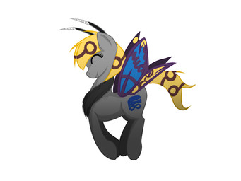 ambiguous_gender feral hair insect_wings lepidopteran_wings multicolored_hair simple_background solo wings elmutanto hasbro my_little_pony fan_character arthropod equid hybrid insect lepidopteran mammal moth 4:3 hi_res