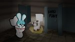 anthro blue_body bodily_fluids czech feces genital_fluids male solo text toilet urine pleskoslez skibidi_toilet plesky_(pleskoslez) lagomorph leporid mammal rabbit 16:9 2023 censored czech_text digital_drawing_(artwork) digital_media_(artwork) hi_res widescreen