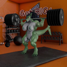 anthro arm_tattoo barbell barbell_squats big_muscles breast_expansion breasts crouching exercise expansion female green_body gym gym_mat huge_muscles huge_thighs hyper hyper_thighs lifting muscular muscular_thighs nipples nude nude_female red_eyes solo tattoo thick_thighs weightlifting workout kilghardt misuzugon_(va) zi0808_(modeler) jade_(kilghardt) fish marine shark 1:1 3d_(artwork) 3d_animation animated digital_media_(artwork) hi_res huge_filesize short_playtime