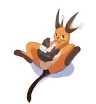 anthro balls biped black_nose brown_body brown_tail erection genitals looking_at_viewer lying male mouth_closed multicolored_body on_back orange_body penis shadow simple_background solo tail wavy_mouth white_background white_body cometdragonite nintendo pokemon generation_1_pokemon pokemon_(species) raichu