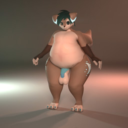 anthro balls balls_expansion belly belly_rub big_balls big_belly big_butt big_penis black_nose blue_eyes blue_hair blue_penis brown_body brown_fur butt butt_expansion clothing erection expansion feet fingers fist floppy_ears fluffy fluffy_tail fur genital_expansion genitals growth hair huge_balls huge_belly huge_penis humanoid_genitalia humanoid_penis hyper hyper_balls hyper_genitalia hyper_penis legwear male markings moon_(marking) nude overweight overweight_anthro overweight_male paws penis penis_expansion short_hair side_view simple_background solo spots standing tail tail_motion text thick_thighs thigh_highs toes shipui sam_yaeger canid canine canis domestic_dog mammal 1:1 2024 3d_(artwork) 3d_animation animated digital_media_(artwork)