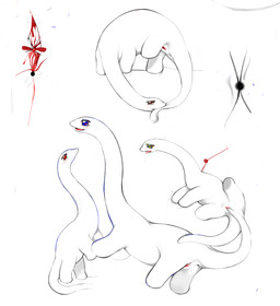 anus bite blood blue_eyes blush bodily_fluids drooling female female/female feral feral_on_feral genitals green_eyes group long_neck multicolored_eyes penetration red_eyes saliva self_bite simple_background size_difference smile tail tail_bite tail_fetish tail_in_mouth tail_in_vagina tail_insertion tail_play tongue tongue_out vaginal vaginal_penetration vulva white_background white_body yogurt200 brontosaurus dinosaur diplodocid diplodocoid prehistoric_species reptile saurischian sauropod sauropodomorph scalie digital_media_(artwork) hi_res