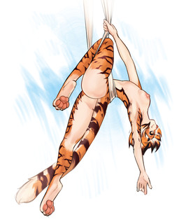 4_toes 5_fingers anthro areola barefoot black_body black_fur black_hair black_stripes breasts brown_body brown_eyes butt claws countershading feet female female_anthro fingers fur hair hindpaw looking_at_viewer multicolored_body multicolored_fur multicolored_hair multicolored_tail nipples nude nude_female orange_body orange_eyes orange_fur orange_hair pawpads paws pink_areola pink_nipples pink_nose pink_pawpads side_view simple_background small_breasts smile soles solo striped_body striped_fur stripes suspension tail toe_claws toes upside_down white_background white_body white_fur yellow_eyes flururu arknights hypergryph studio_montagne waaifu_(arknights) felid mammal pantherine tiger 4:5 digital_media_(artwork) hi_res shaded