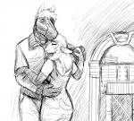 anthro clothing dancing dress duo electronics female hair hand_holding jukebox male romantic romantic_couple smile hladilnik bill_(hladilnik) jane_doe_(hladilnik) bovid caprine domestic_sheep equid equine mammal sheep zebra black_and_white hi_res monochrome