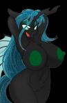 alpha_channel anthro arthropod big_breasts breasts changeling color_edit colored evan555alpha female friendship_is_magic fur genitals green_nipples hasbro huge_breasts king-cheetah my_little_pony nipples nude pussy queen_chrysalis_(mlp) solo third-party_edit