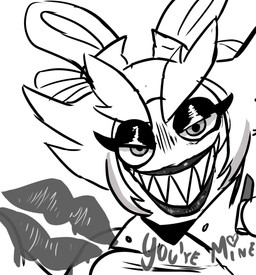 anthro black_eyeliner black_lipstick breaking_the_fourth_wall breasts clothed clothed_anthro clothed_female clothing ear_ribbon eyebrows eyelashes eyeliner female grey_eyes grey_hair grin grinning_at_viewer hair half-closed_eyes heart_symbol holding_lipstick kiss_mark light lipstick makeup mitten_hands multicolored_hair narrowed_eyes noseless sharp_teeth short_hair simple_background smile smiling_at_viewer solo spiky_hair teeth text thick_eyebrows toothy_grin topwear two_tone_hair white_background white_clothing white_eyebrows white_hair white_ribbon white_topwear blossonflower mario_bros mario_plus_rabbids_sparks_of_hope nintendo raving_rabbids rayman_(series) ubisoft kanya_(mario_plus_rabbids) lagomorph mammal rabbid 2023 absurd_res crossover digital_drawing_(artwork) digital_media_(artwork) english_description english_text greyscale hi_res lighting monochrome sketch