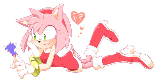anthro big_head clothing female fur gloves green_eyes handwear puppet solo thin_thighs toony yuzu_no_kahori sega sonic_the_hedgehog_(series) amy_rose eulipotyphlan hedgehog mammal 2017 hi_res