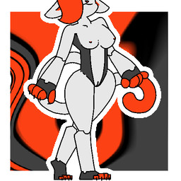 anthro black_body black_fur breasts claws dipstick_tail female fur genitals hair machine markings nipples pawpads red_hair red_pawpads solo tail tail_markings vulva white_body white_fur theenyface anne_(theenyface) domestic_cat felid feline felis mammal robot 1:1 aliasing digital_drawing_(artwork) digital_media_(artwork) flat_colors