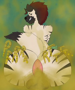 anthro anus backsack balls big_anus big_balls big_butt black_hair bubble_butt butt fart fart_cloud fart_fetish farting_at_viewer fur genitals hair huge_anus huge_balls huge_butt hyper hyper_anus looking_at_viewer looking_back looking_back_at_viewer male musk musky_butt puffy_anus red_hair smelly smug smug_face smug_grin solo stink_fumes stink_lines striped_body striped_fur stripes white_body white_fur jadetanuki koda_(kodakoba) hyena mammal striped_hyena hi_res