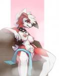 anthro biped bodily_fluids breasts claws collar female genitals muscular muscular_anthro muscular_female nipples nude pubes pussy sauna sitting solo spiked_collar spikes steam sweat towel shycryptid nintendo pokemon lily_(serpentine-drifter) canid canine generation_7_pokemon lycanroc mammal midnight_lycanroc pokemon_(species) hi_res