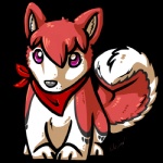 ambiguous_gender chibi clothing feral kerchief simple_background solo tail transparent_background blasted cenny canid canine canis domestic_dog husky mammal nordic_sled_dog spitz 1:1 alpha_channel low_res