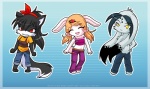 3_toes 4_toes anthro barefoot chibi feet female group heart_symbol male tail toes luna777 nuray_(character) toru_(luna777) yukiko_(luna777) canid canine lagomorph mammal