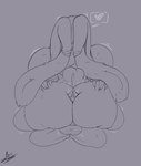 anthro big_breasts breasts butt butt_grab duo faceless_character faceless_male female hand_on_butt hands_behind_head heart_symbol hot_dogging male male/female motion_lines rear_view sex zombieartz connie_(zombieartz) lagomorph leporid mammal rabbit absurd_res hi_res sketch