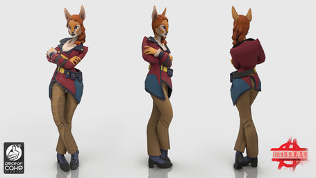 5_fingers anthro belt belt_buckle black_belt black_nose blue_clothing blue_footwear blue_high_heels bottomwear brown_bottomwear brown_clothing brown_eyebrows brown_eyes brown_pants buckle clothed clothed_anthro clothed_female clothing crossed_arms crossed_legs eyebrows eyelashes female female_anthro fingers footwear fully_clothed fully_clothed_anthro fully_clothed_female fur high_heels jacket logo medium_hair multicolored_body multicolored_fur pants rear_view red_clothing red_jacket red_topwear reflective_floor shoes simple_background solo tan_body tan_dress_shirt tan_fur text three-quarter_view topwear turnaround two_tone_body two_tone_fur utility_belt wireframe laurine_vire hacktag piece_of_cake_studios deer mammal 16:9 2018 3d_(artwork) autodesk_3ds_max_(artwork) digital_media_(artwork) english_description english_text hi_res official_art substance_painter_(artwork) widescreen zbrush_(artwork)