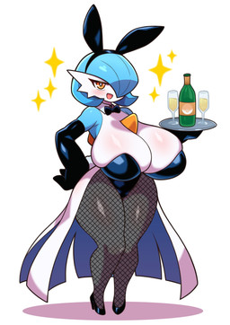 alcohol beverage big_breasts blue_body blue_hair blush bow_tie breasts chest_spike cleavage cleavage_overflow clothed clothing dress fake_ears fake_rabbit_ears female female_humanoid fishnet_clothing fishnet_leggings fishnet_legwear footwear glass gloves hair handwear high_heels huge_breasts leggings legwear leotard looking_at_viewer multicolored_body narrowed_eyes open_mouth open_smile orange_eyes pseudo_hair shoes short_tail simple_background smile solo spikes spikes_(anatomy) tail thigh_highs white_background white_body sigruku nintendo pokemon gardevoir generation_3_pokemon humanoid pokemon_(species) shiny_pokemon 2026 digital_drawing_(artwork) digital_media_(artwork) hi_res