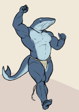 anthro asian_clothing blue_body clothed clothing east_asian_clothing fundoshi fundoshi_only japanese_clothing male muscular muscular_anthro muscular_male nipples pecs simple_background solo tail tan_background topless topless_anthro topless_male underwear underwear_only white_clothing white_fundoshi white_underwear mandrakepool aquatic baleen_whale cetacean humpback_whale mammal whale hi_res