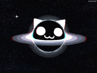 :3 ambiguous_gender black_hole empty_eyes glowing solo space star white_face anonster 4:3 animated chromatic_aberration digital_media_(artwork) hi_res pixel_(artwork) watermark